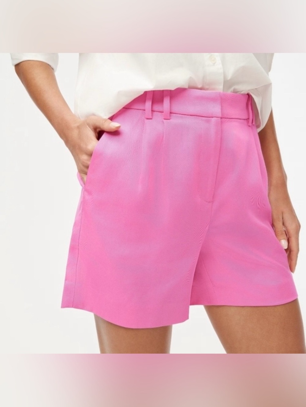 J. Crew Refined Twill Pleated Shorts, NWT